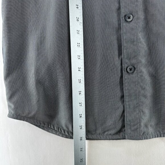 Tommy Bahama Shirt Mens M Coconut Point Micro Check IslandZone Button Up Gray - Picture 12 of 12
